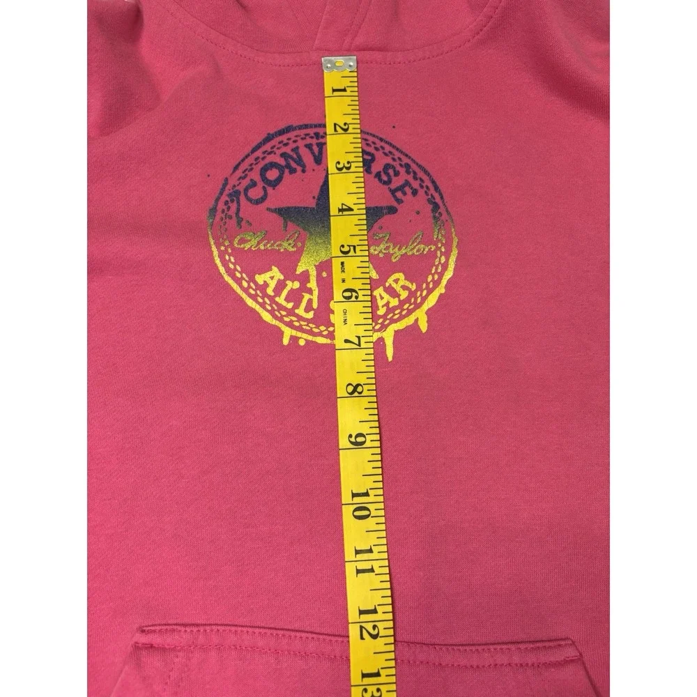 Converse Pullover Hoodie Youth XL Hot Pink Hooded Sweater Long Sleeve Graphic